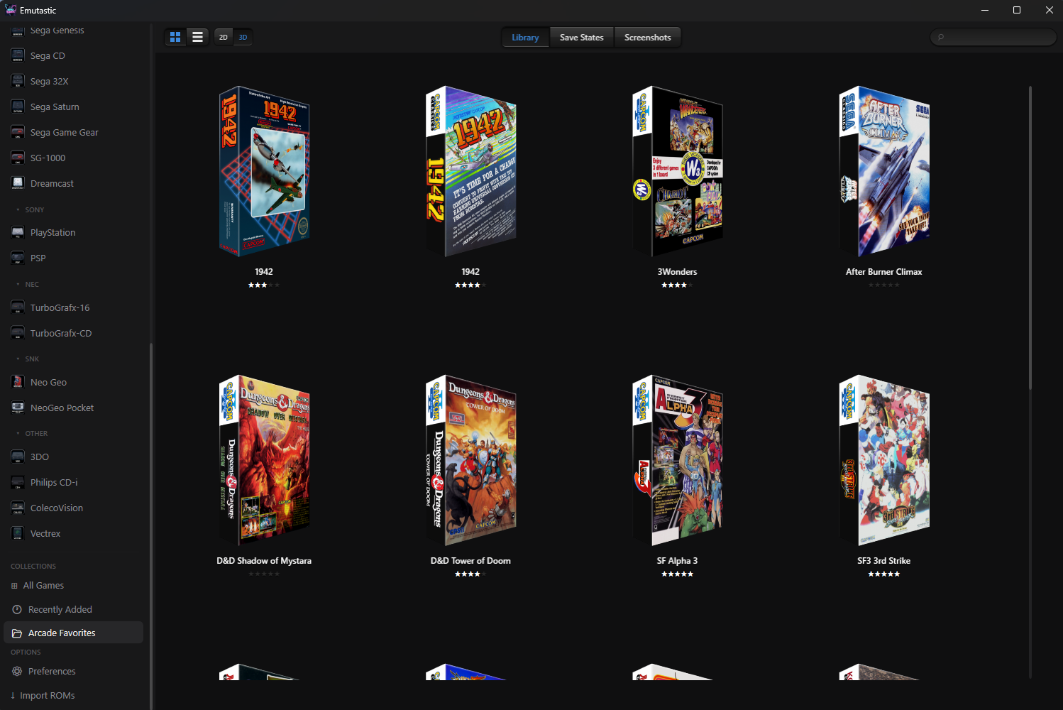 Custom favorites list view